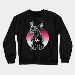 Black Bitmap French Bulldog Crewneck Sweatshirt